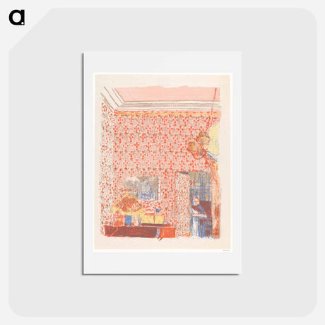 アートポストカード-Interieur aux tentures roses I - エドゥアール ヴュイヤール Postcard.