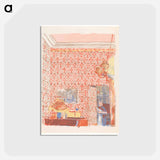 アートポストカード-Interieur aux tentures roses I - エドゥアール ヴュイヤール Postcard.