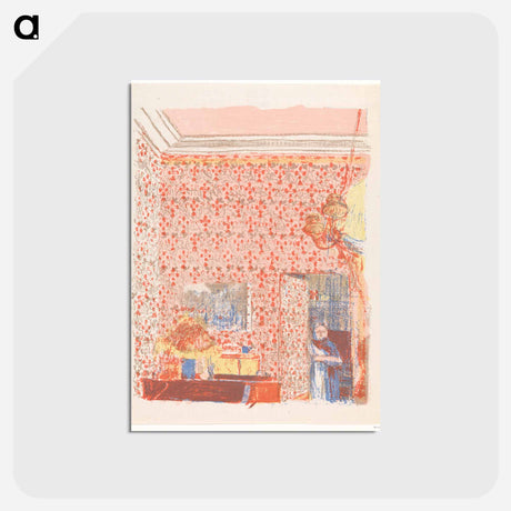 アートポストカード-Interieur aux tentures roses I - エドゥアール ヴュイヤール Postcard.