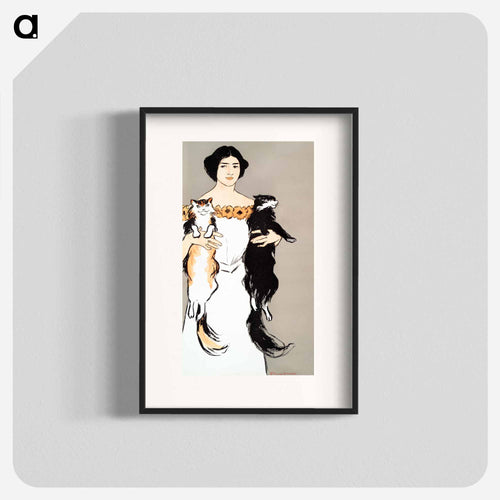 Woman holding cats - Edward Penfield Poster.