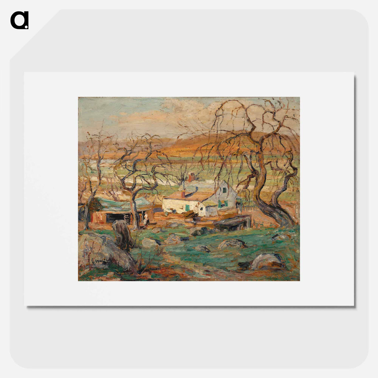Landscape with Gnarled Trees - アーネスト ローソン Poster.