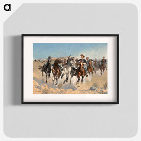 アートポスター-Dismounted: The Fourth Troopers Moving the Led Horses
 - フレデリック レミントン Poster.