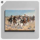 アートパネル-Dismounted: The Fourth Troopers Moving the Led Horses
 - フレデリック レミントン Canvas.