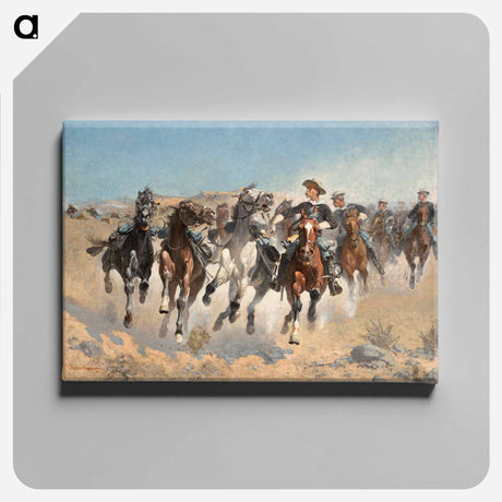 アートパネル-Dismounted: The Fourth Troopers Moving the Led Horses
 - フレデリック レミントン Canvas.