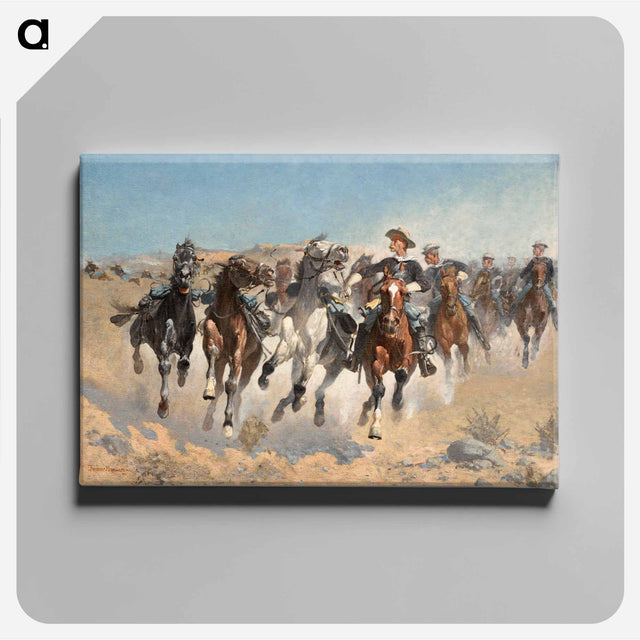 アートパネル-Dismounted: The Fourth Troopers Moving the Led Horses
 - フレデリック レミントン Canvas.
