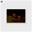 アートポストカード-A Lion Attacking a Stag
 - ジョージ スタッブス Postcard.