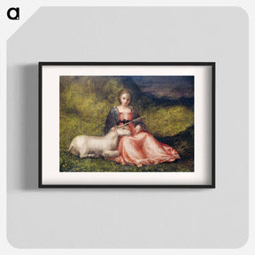 アートポスター-Woman with Unicorn
 - ジョルジョーネ Poster.