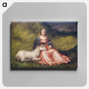 アートパネル-Woman with Unicorn
 - ジョルジョーネ Canvas.