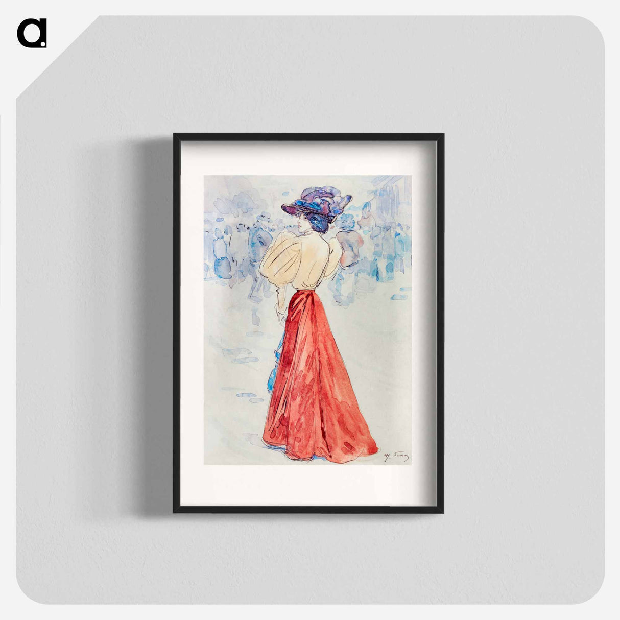 Elegant with a red skirt - アンリ ソム Poster.