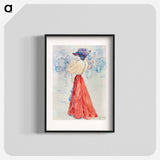 Elegant with a red skirt - アンリ ソム Poster.
