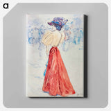 Elegant with a red skirt - アンリ ソム Canvas.