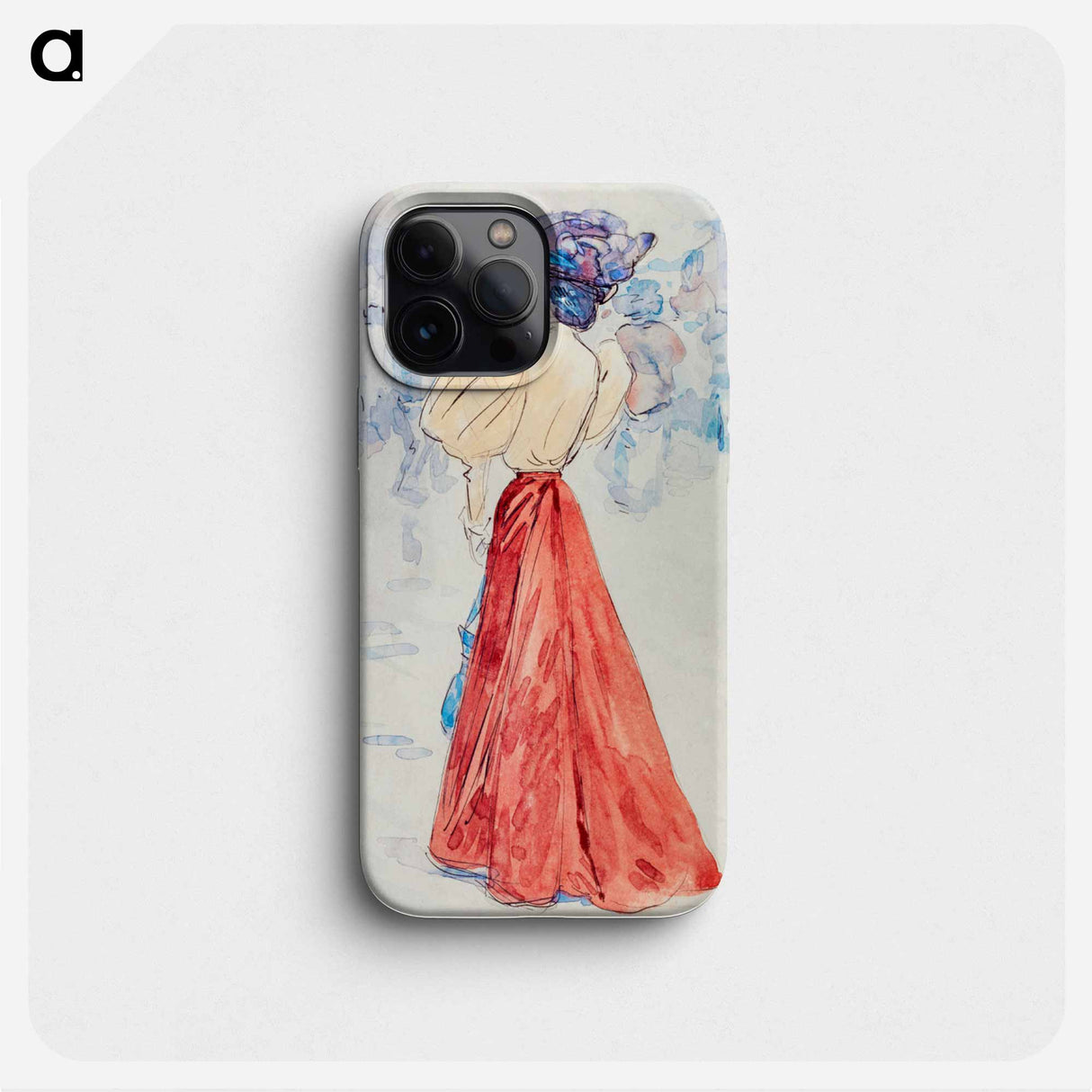 Elegant with a red skirt - アンリ ソム Phone Case.