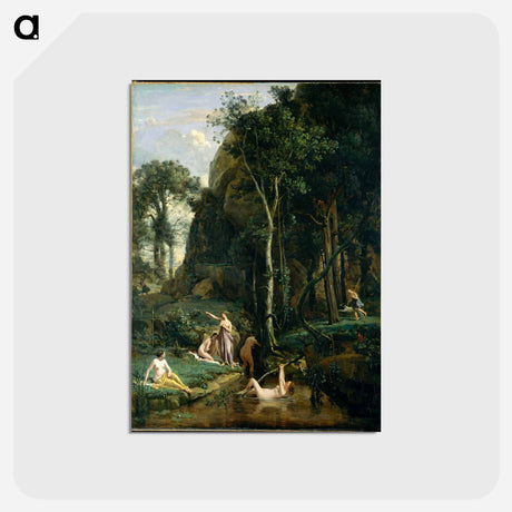 アートポストカード-Diana and Actaeon (Diana Surprised in Her Bath)
 - ジャン バティスト カミーユ コロー Postcard.