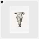 アートポストカード-Skull of a cow - ジャン ベルナール Postcard.