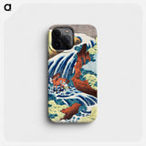 Hokusai's The Yoshitsune horse-washing falls at Yoshino, Izumi Province - 葛飾 北斎 Phone Case.