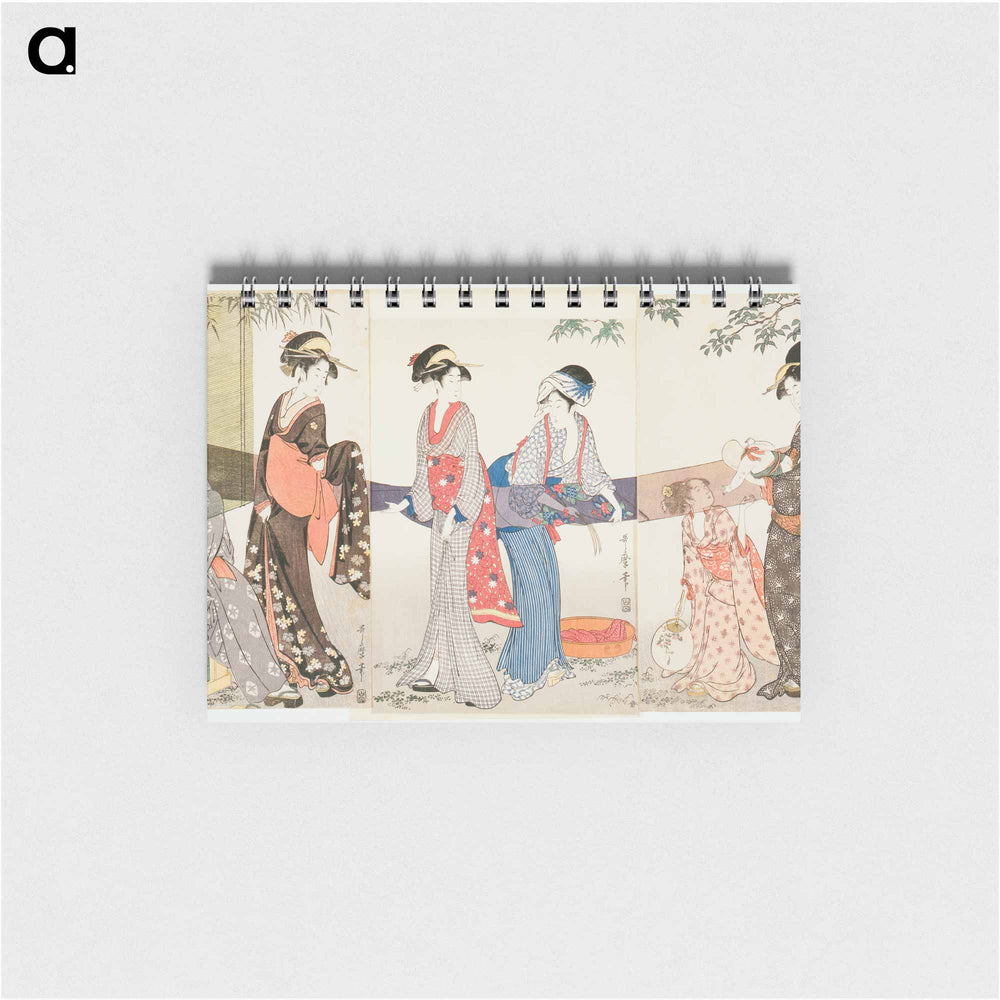 Drying and Stretching Cloth - 喜多川 歌麿 Memo.