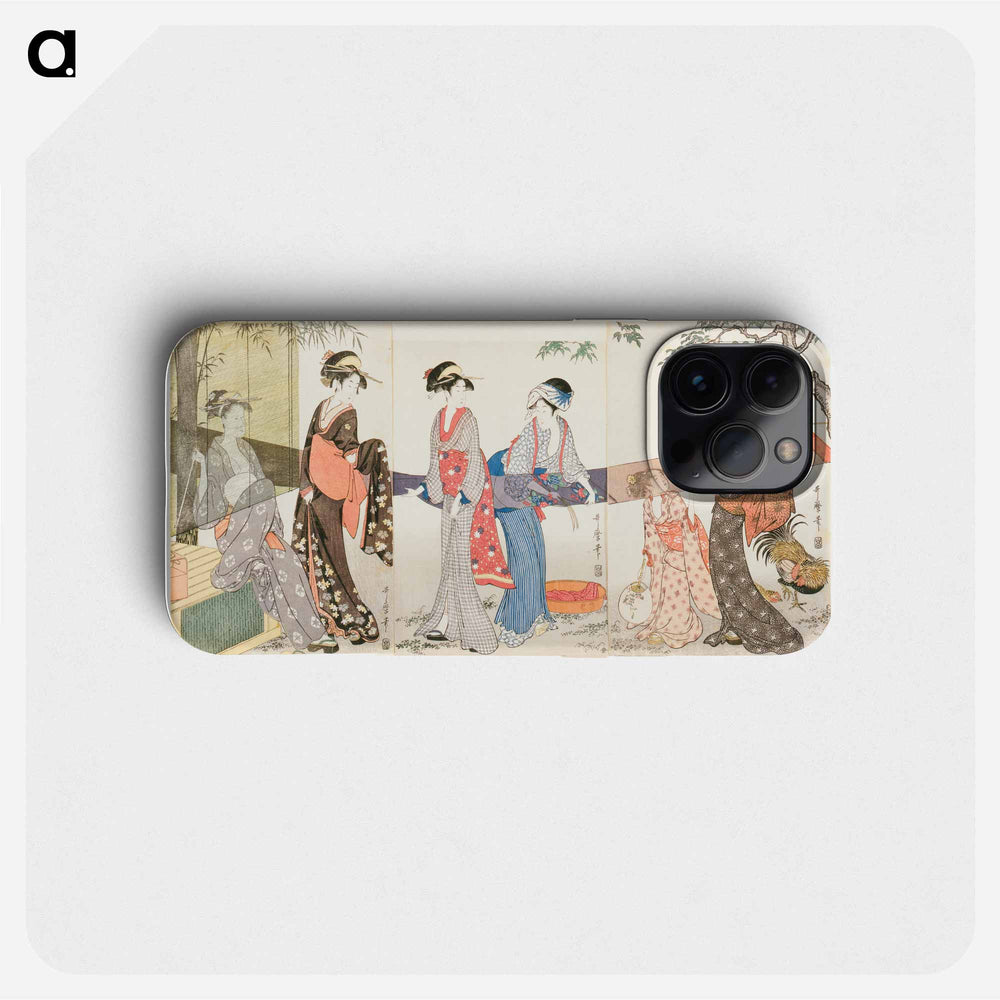 Drying and Stretching Cloth - 喜多川 歌麿 Phone Case.