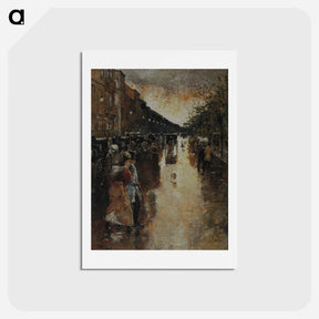 アートポストカード-Unter den Linden nach dem Regen - レッサー ユリィ Postcard.