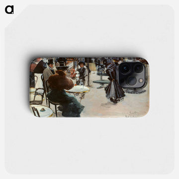 Café terrace - Louis Abel Troussier Phone Case.