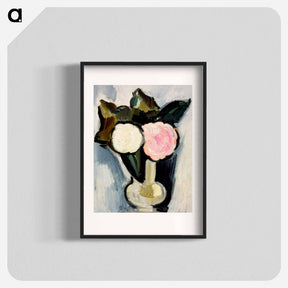 アートポスター-Pink and White Flowers in a Vase - マースデン ハートリー Poster.