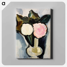 アートパネル-Pink and White Flowers in a Vase - マースデン ハートリー Canvas.