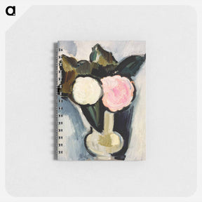 アートメモ帳-Pink and White Flowers in a Vase - マースデン ハートリー Memo.