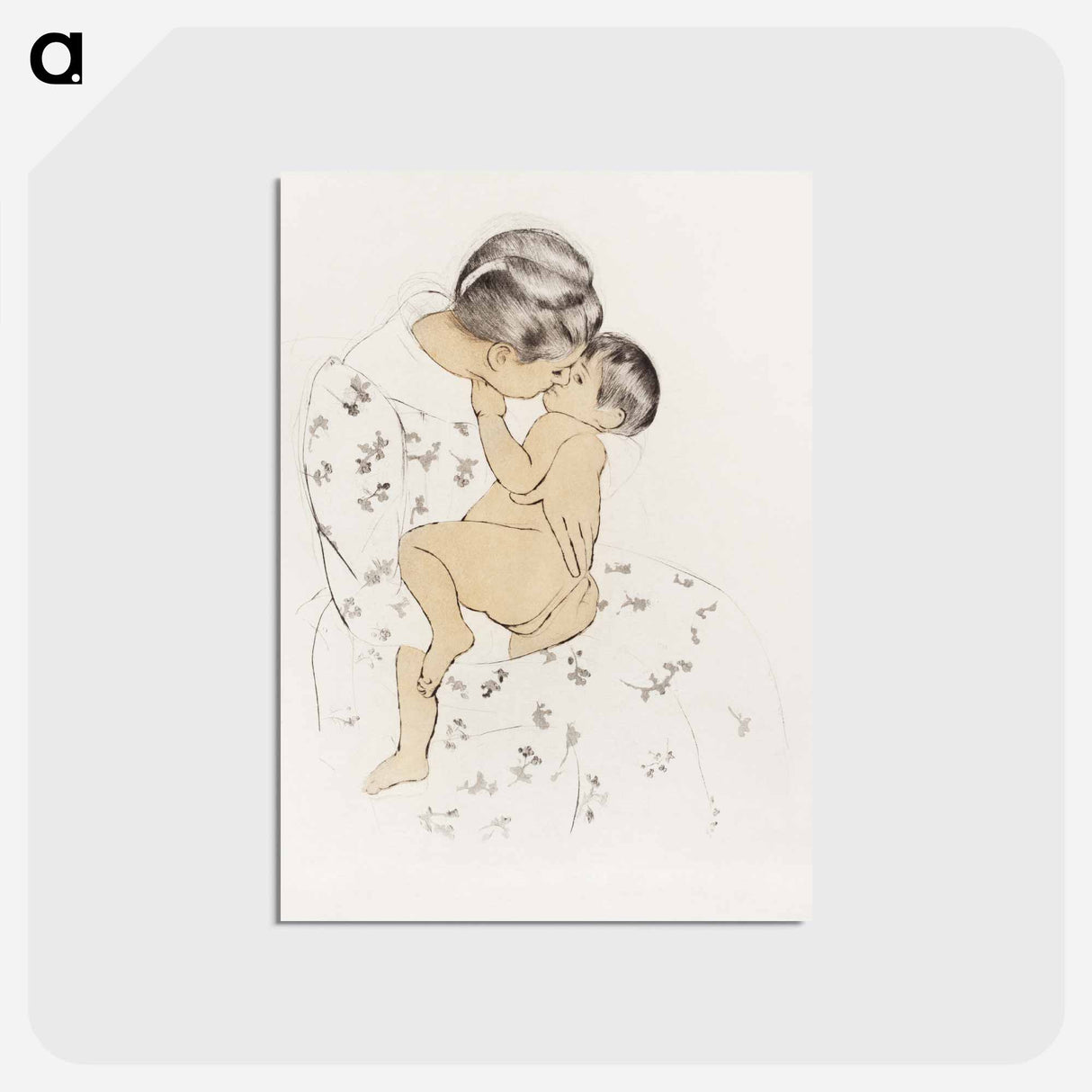アートポストカード-Mother's Kiss - メアリー カサット Postcard.