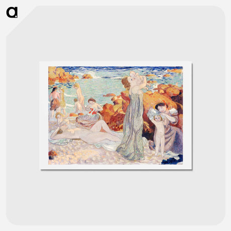 アートポストカード-Bathers, Pouldu beach - モーリス ドニ Postcard.