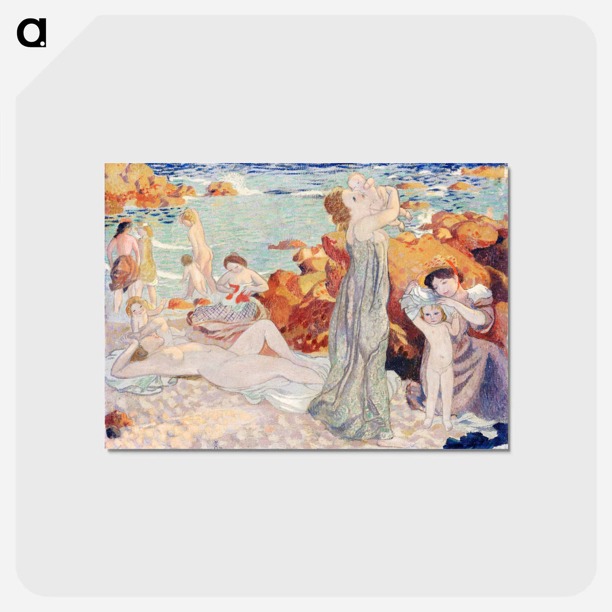 アートポストカード-Bathers, Pouldu beach - モーリス ドニ Postcard.