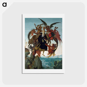 アートポストカード-The Torment of Saint Anthony - ミケランジェロ ブオナローティ Postcard.