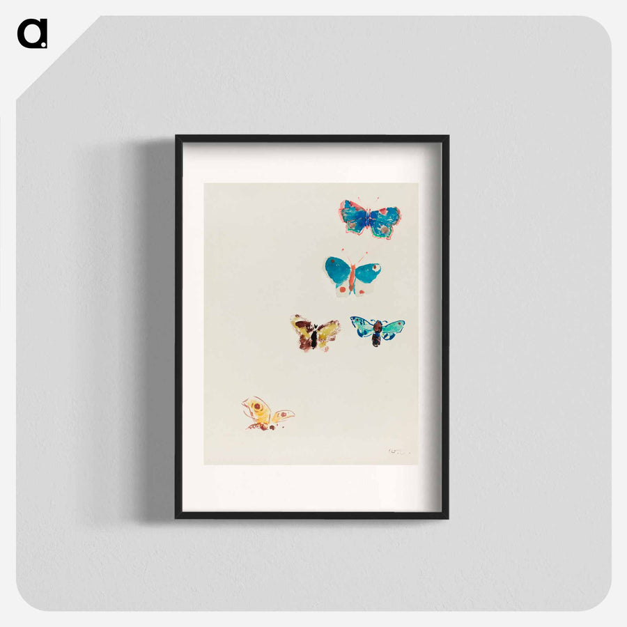 オディロン・ルドンのアートポスター・パネル｜artgraph.『5匹の蝶（Five Butterflies）』