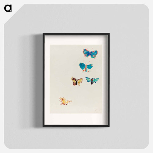 Five Butterflies - オディロン ルドン Poster.