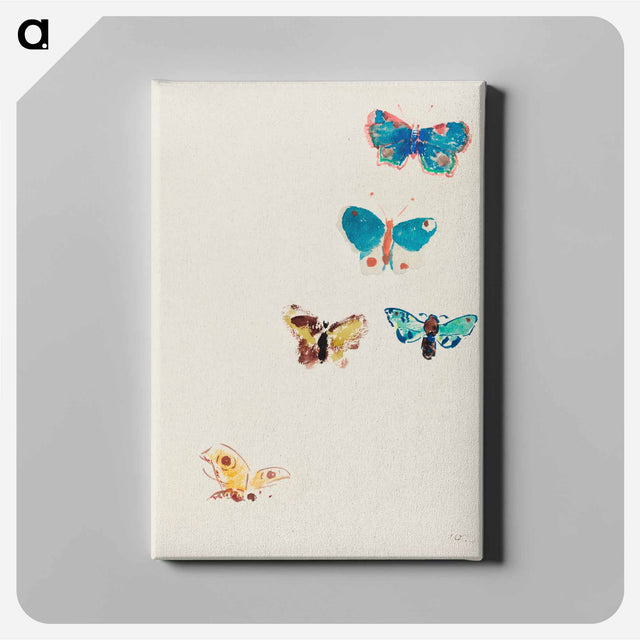 アート パネル ファブリック|オディロン・ルドンの《Five Butterflies》
