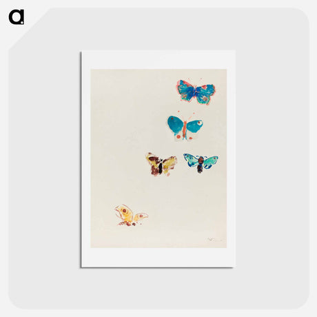 アートポストカード-Five Butterflies - オディロン ルドン Postcard.