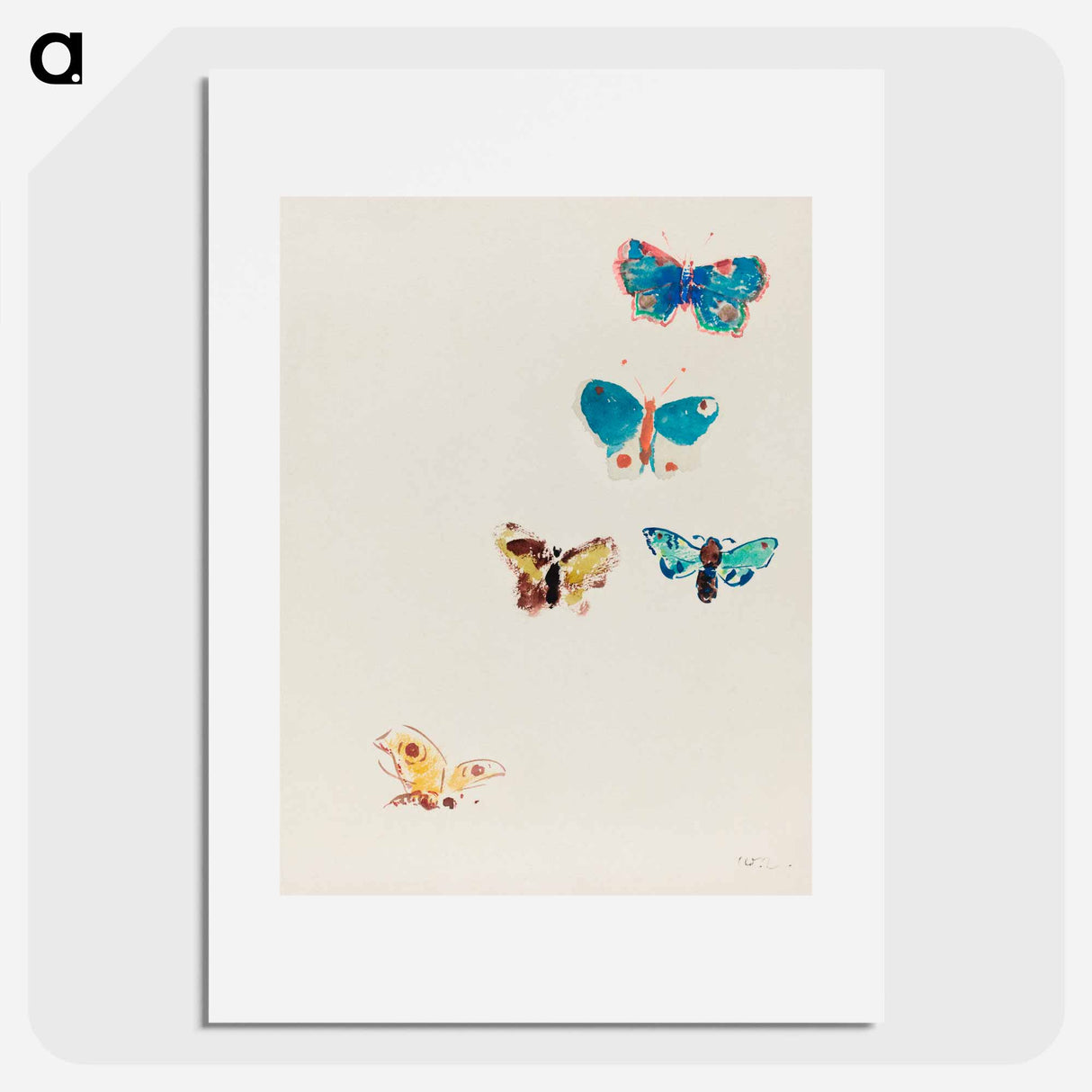 Five Butterflies - Odilon Redon Poster.