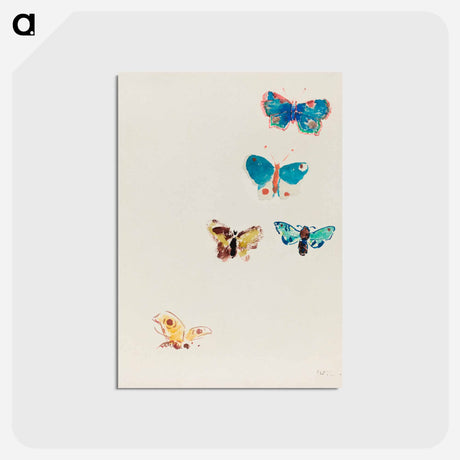 アートポストカード-Five Butterflies - オディロン ルドン Postcard.