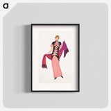 Woman in a long tubular pink dress - オットー フリードリヒ カール レンデッケ Poster.