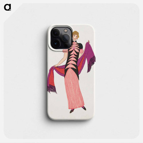 Woman in a long tubular pink dress - オットー フリードリヒ カール レンデッケ Phone Case.