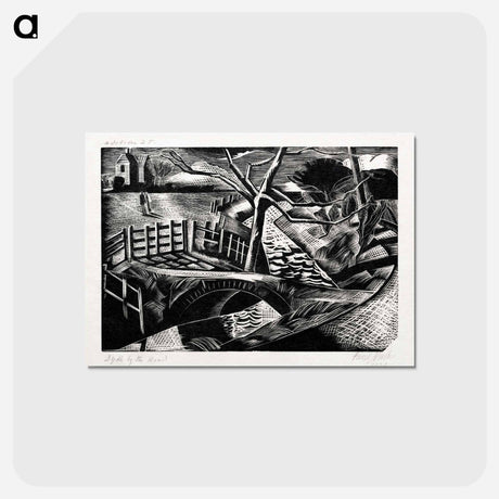 アートポストカード-Dyke by the Road - ポール ナッシュ Postcard.