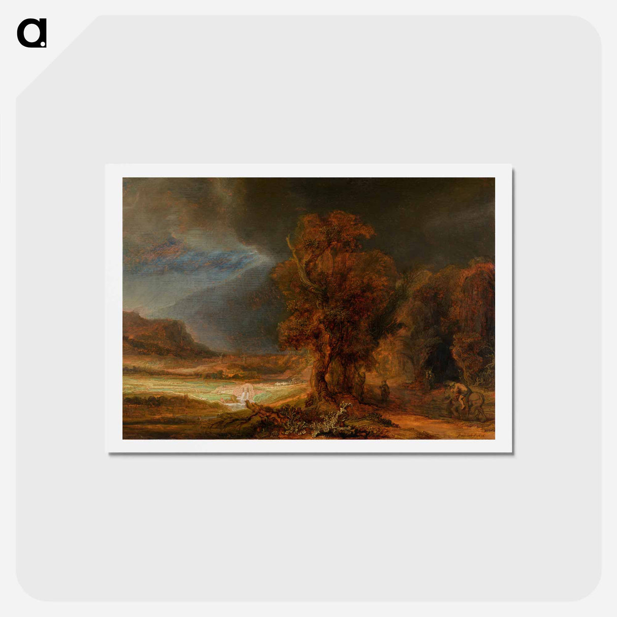 アートポストカード-Landscape with the Good Samaritan - レンブラント ファン レイン Postcard.