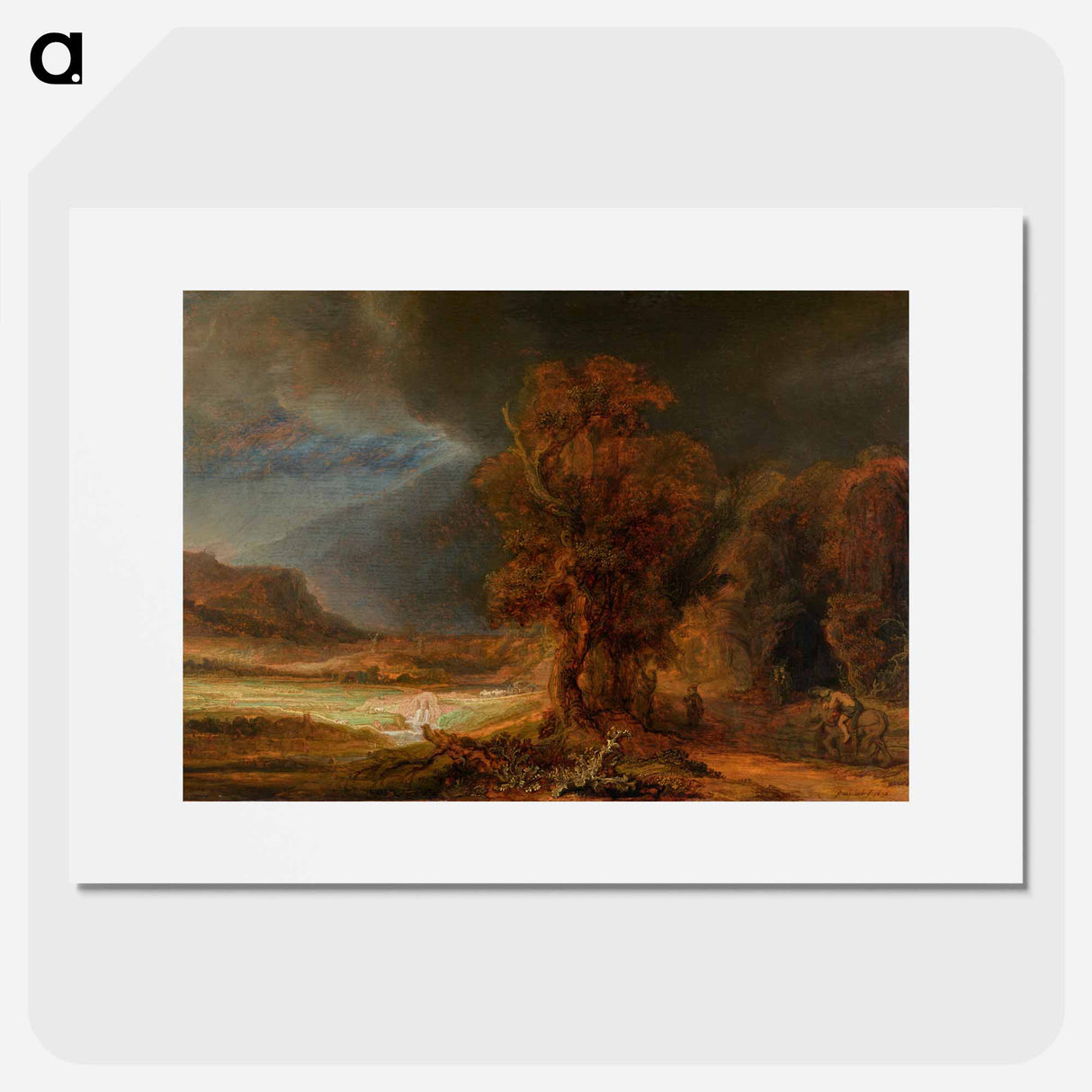 Landscape with the Good Samaritan - Rembrandt van Rijn Poster.