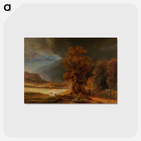 アートポストカード-Landscape with the Good Samaritan - レンブラント ファン レイン Postcard.