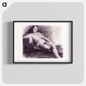 アートポスター-Nude woman reclining on a couch - トーマス エイキンズ Poster.