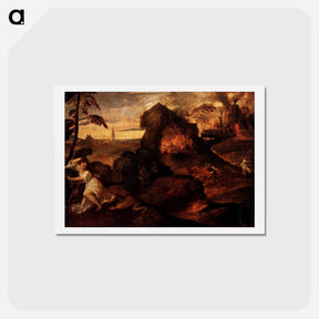 アートポストカード-Orpheus and Eurydice - ティツィアーノ ヴェチェッリオ Postcard.