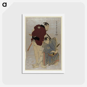 アートポストカード-Kabuki Actors Ōtani Oniji III and Ichikawa Omezō I - 東洲斎 写楽 Postcard.