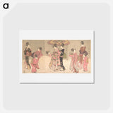 アートポストカード-Courtesans and Attendants Making a Giant Snowball
 - 歌川 豊国 Postcard.
