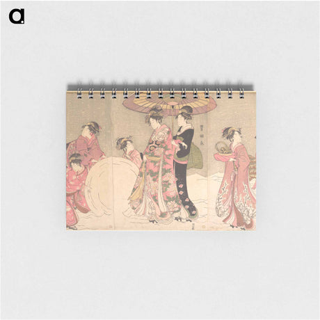 アートメモ帳-Courtesans and Attendants Making a Giant Snowball
 - 歌川 豊国 Memo.