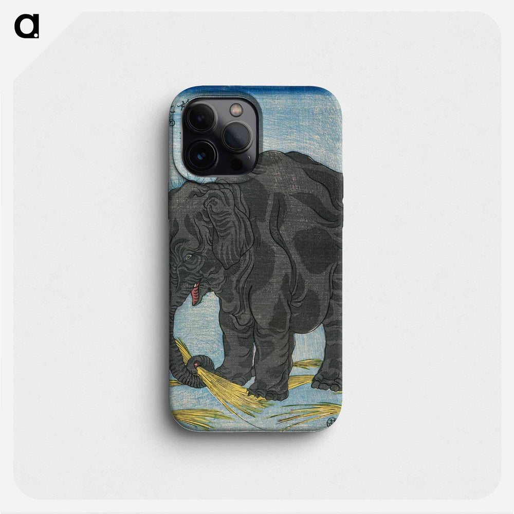 Large Indian elephant - 歌川よしかず Phone Case.