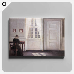 アートパネル-Interior in Strandgade, Sunlight on the Floor - ヴィルヘルム ハンマースホイ Canvas.