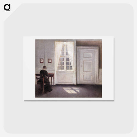 アートポストカード-Interior in Strandgade, Sunlight on the Floor - ヴィルヘルム ハンマースホイ Postcard.
